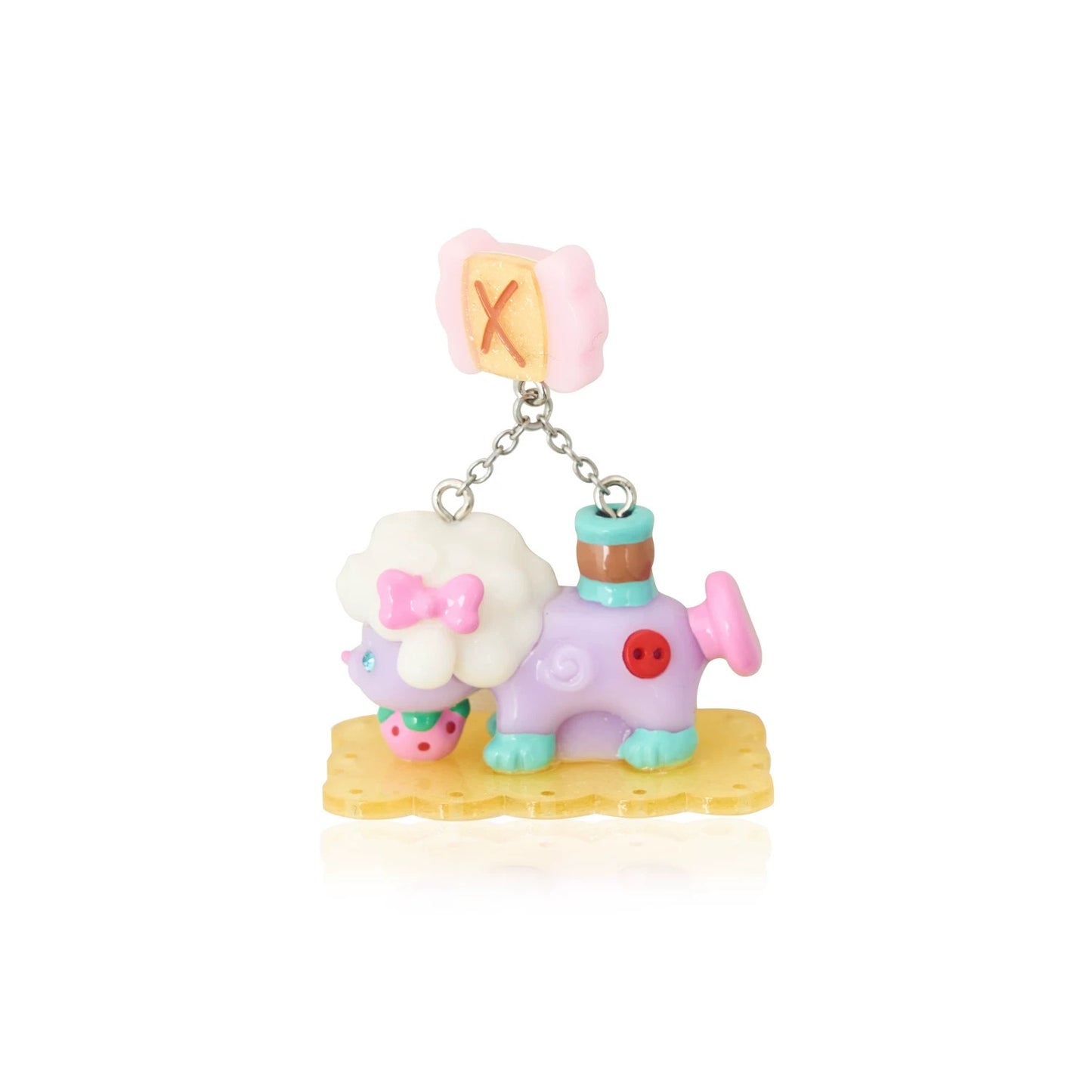 Original Retro "Little Lamb" Sewing Machine Resin Earrings, Ear Clips, and Rings