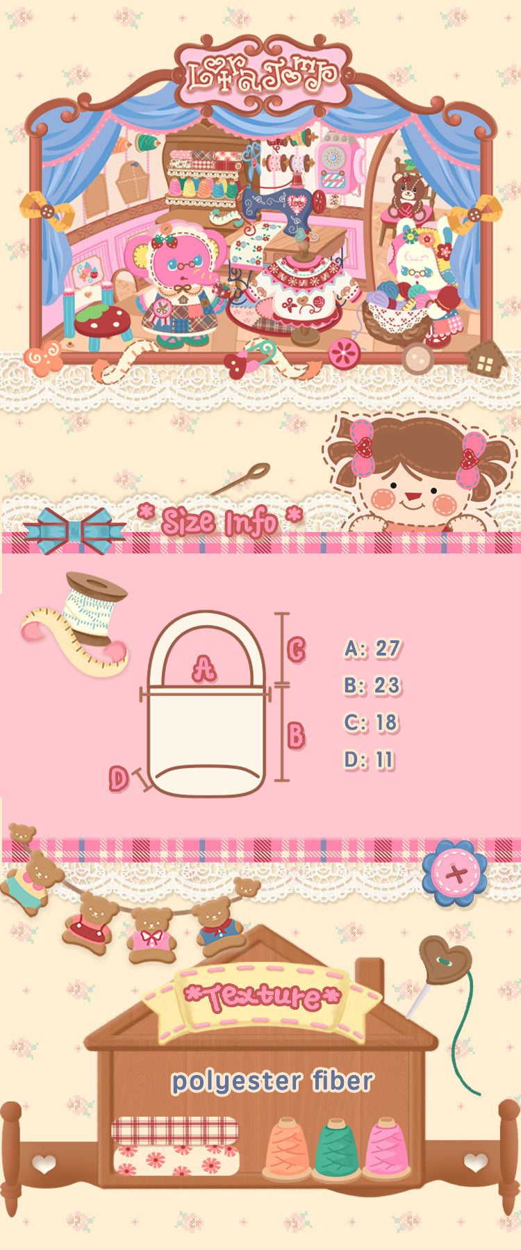 Original custom-made pink fleece and lambskin tote bag