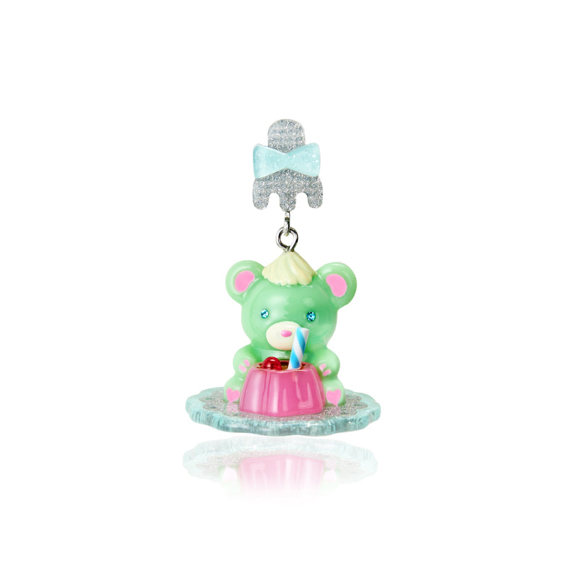 Original retro pudding bear resin colorful earrings ear clip(buying one is only one peice)