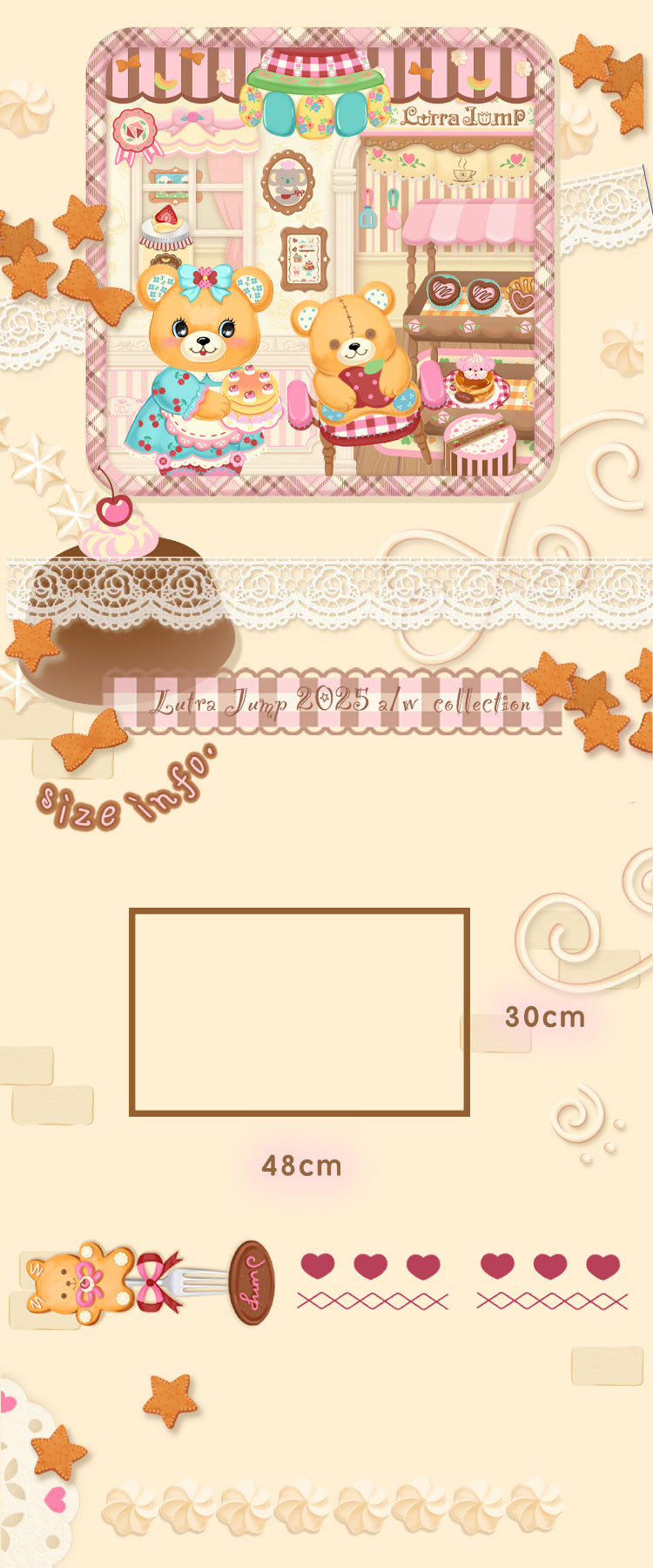Original illustration dessert table mat mouse pad