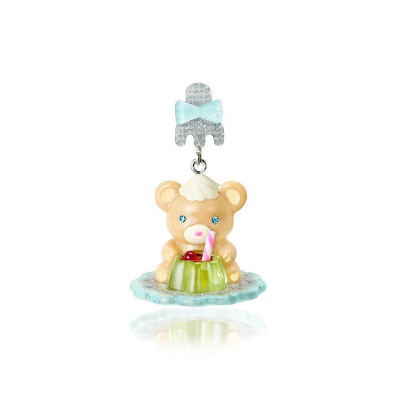 Original retro pudding bear resin colorful earrings ear clip（buying one is only one peice）