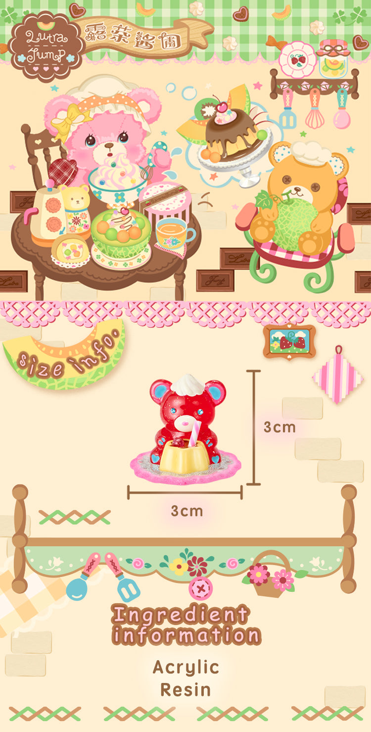 Original retro pudding bear resin colorful earrings ear clip（buying one is only one peice）