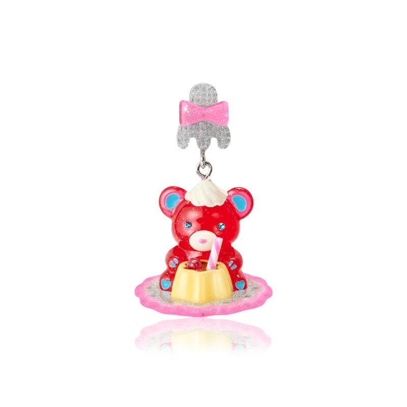 Original retro pudding bear resin colorful earrings ear clip（buying one is only one peice）