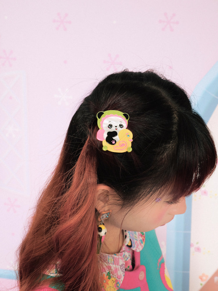 Acrylic acetate sheet cute panda hair accessories hairpin side clip