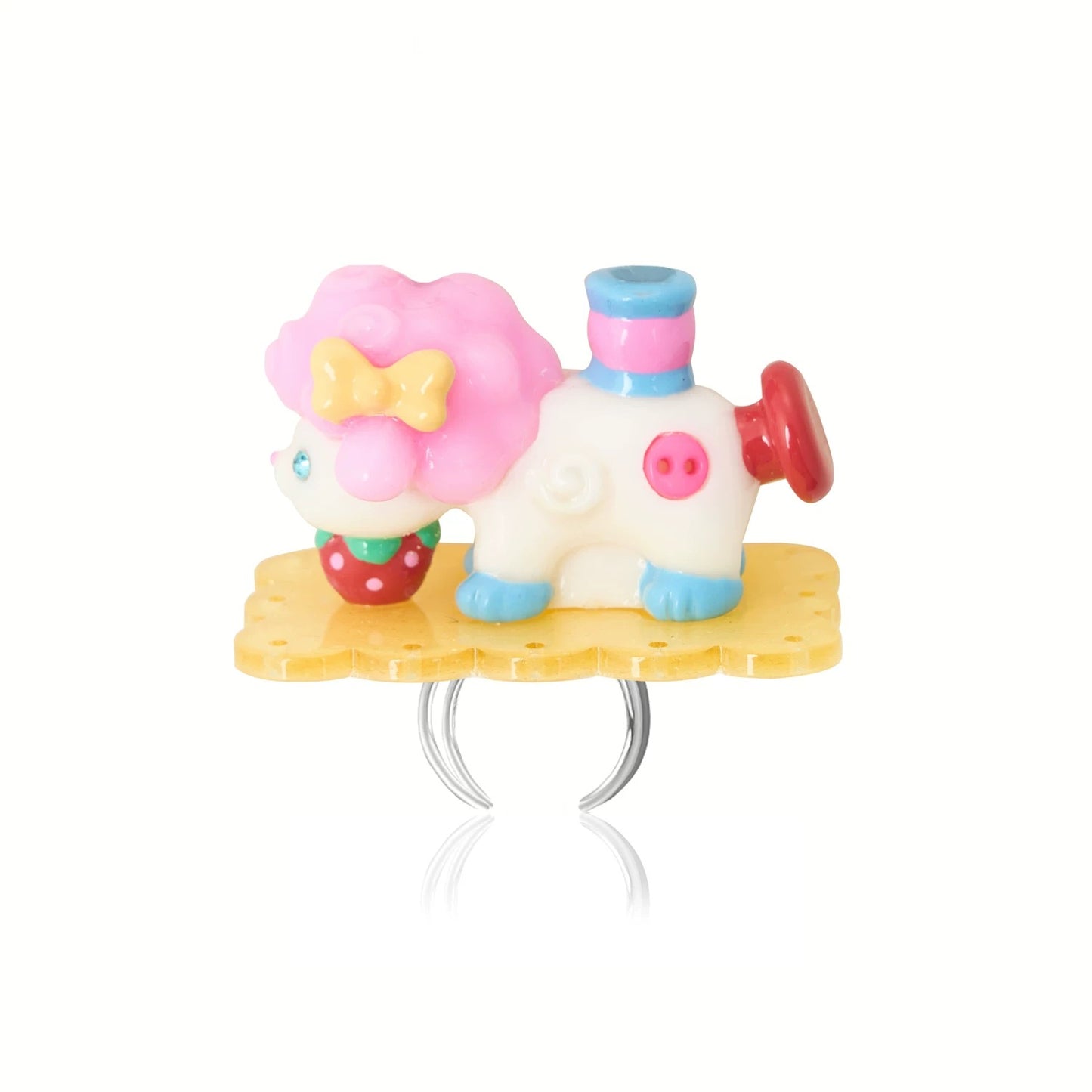 Original Retro "Little Lamb" Sewing Machine Resin Earrings, Ear Clips, and Rings