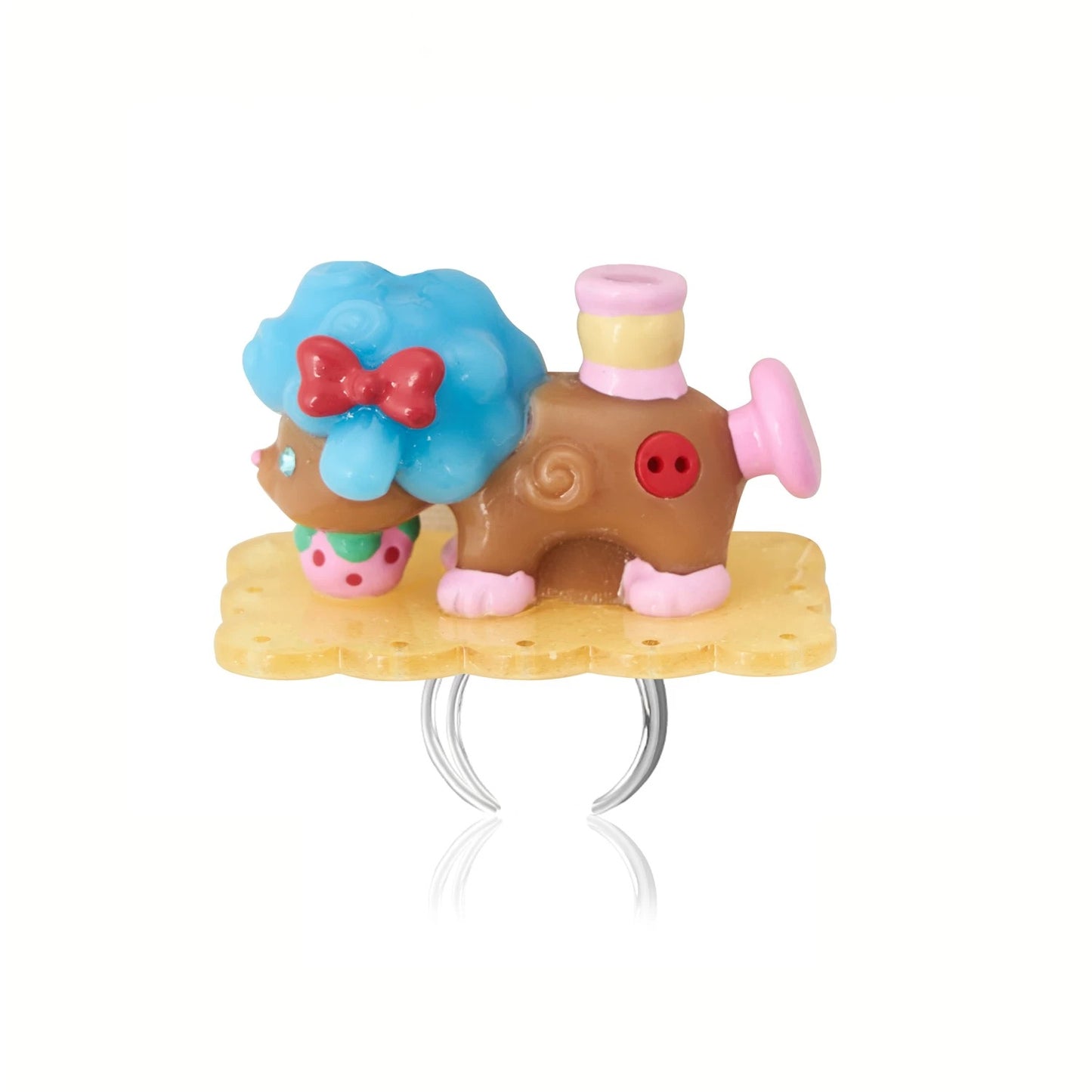 Original Retro "Little Lamb" Sewing Machine Resin Earrings, Ear Clips, and Rings