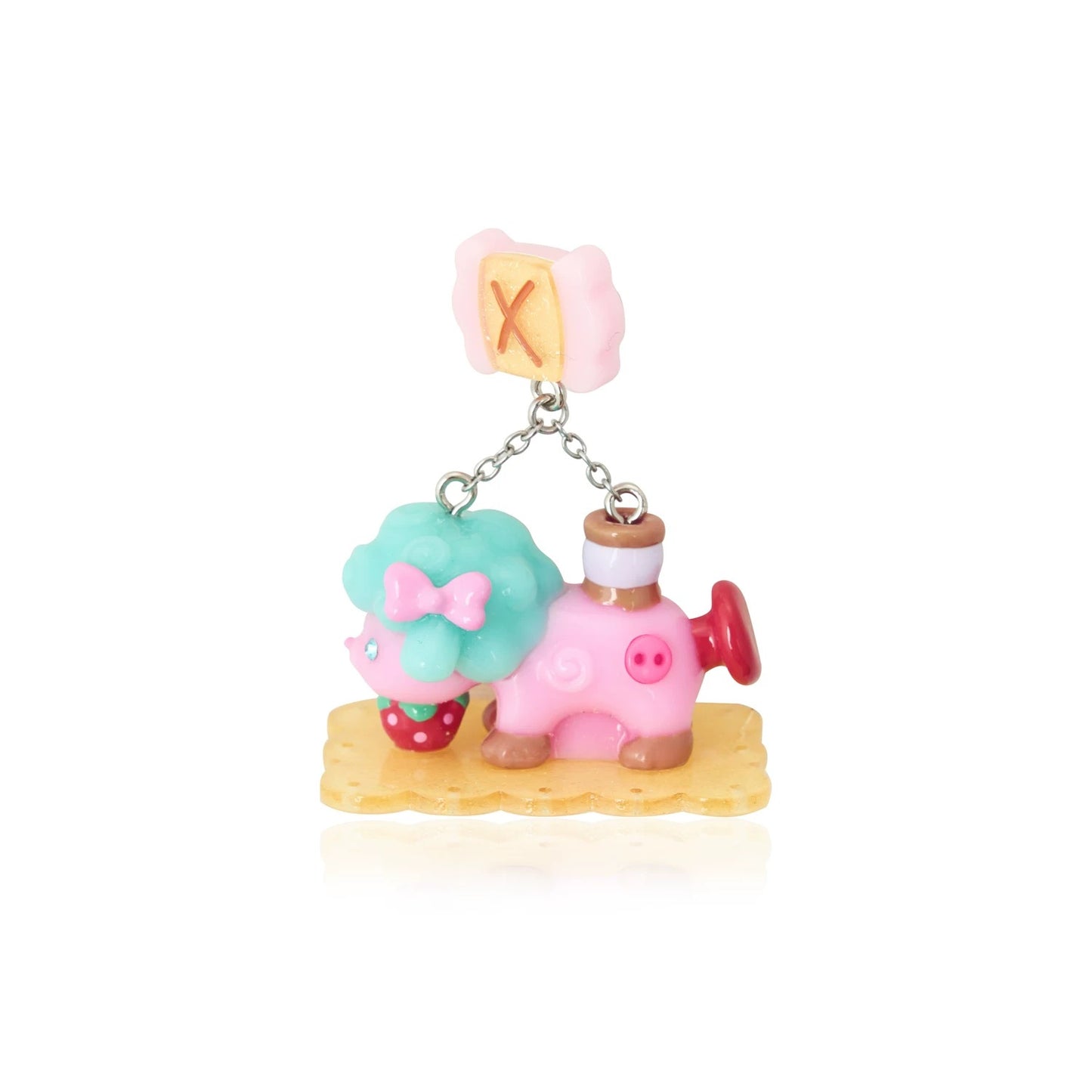 Original Retro "Little Lamb" Sewing Machine Resin Earrings, Ear Clips, and Rings