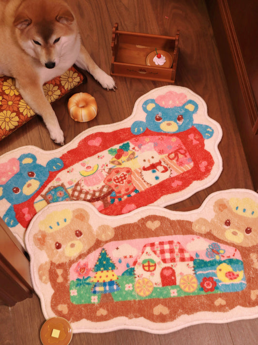 Cute plush bear rug80*42