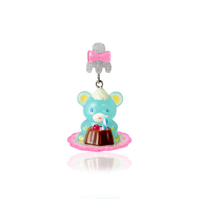 Original retro pudding bear resin colorful earrings ear clip（buying one is only one peice）